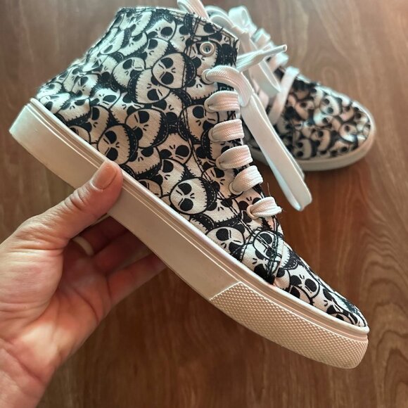 Disney Nightmare Before Christmas Jack Skeleton High Top Sneakers Size 8 - Picture 7 of 12